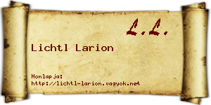 Lichtl Larion névjegykártya